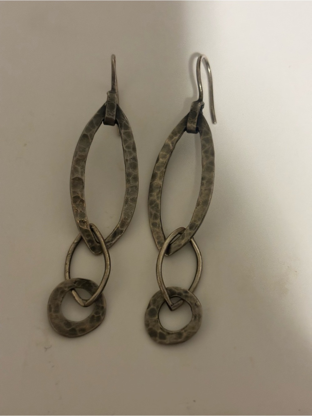 Silpada 925 Sterling Silver Hammered Dangle Earrings – Oxidized Artisan Boho Sty